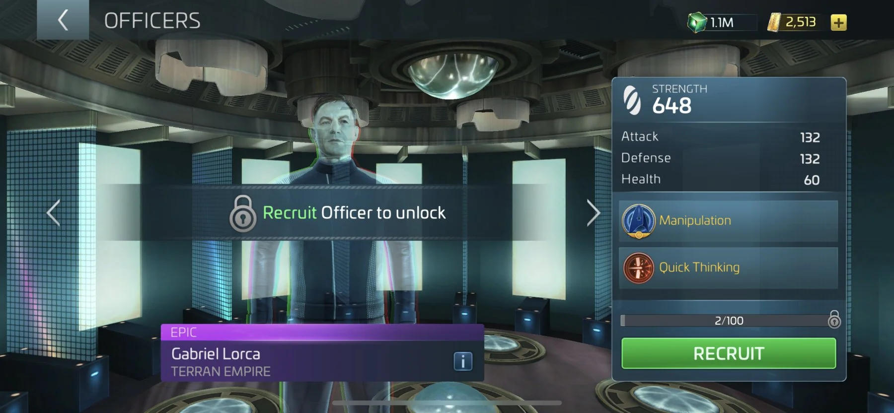 Star Trek Fleet Command Officer Gabriel Lorca