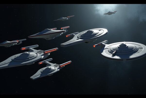 Star Trek Fleet Command Actian ships in deep space