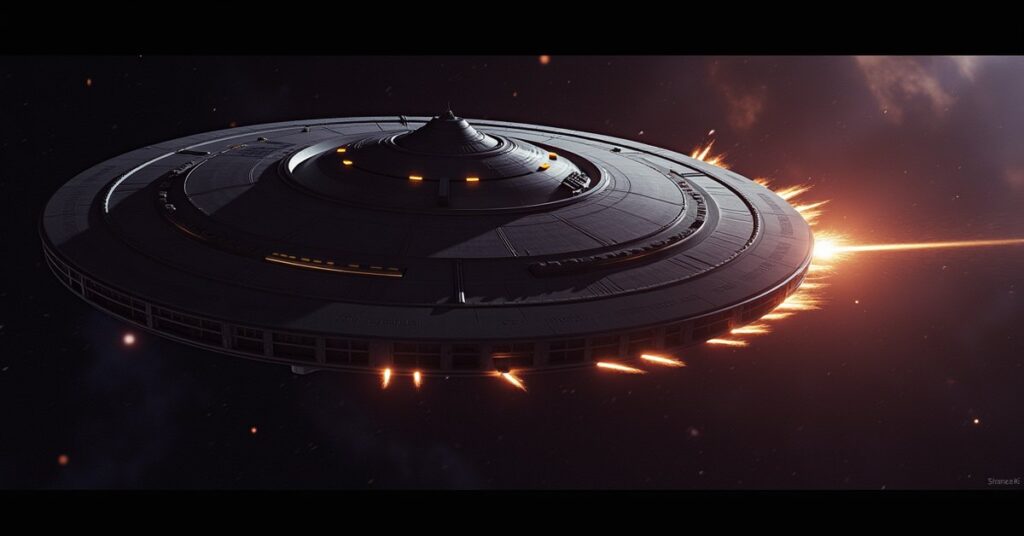Adaptive Weaponry in Star Trek Fleet Command: a research vessel and orbital laboratory in deep space.