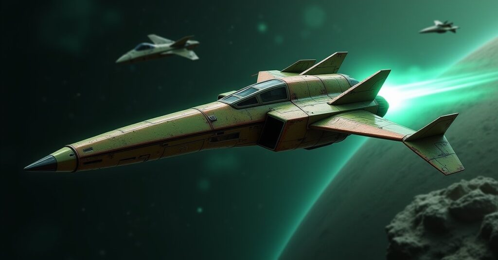 Arkonian Rebel interceptor hostile ship from Star Trek Fleet Command in deep space