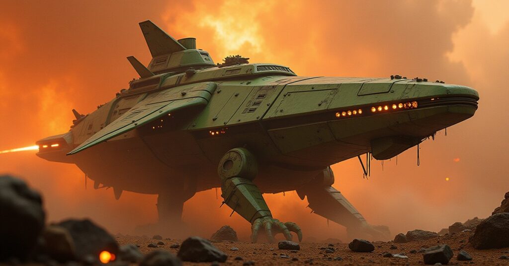 Arkonian Scavenger Explorer-class hostile ship from Star Trek Fleet Command in deep space