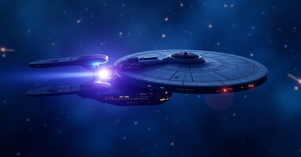 Automated Personnel Unit Chaos Tech artifact glowing on a starship hull in Star Trek Fleet Command
