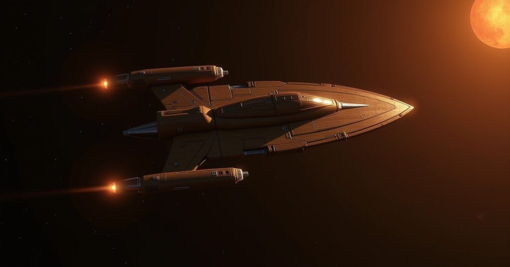 Cardassian Military Interceptor warship patrolling Cardassian space in Star Trek Fleet Command.