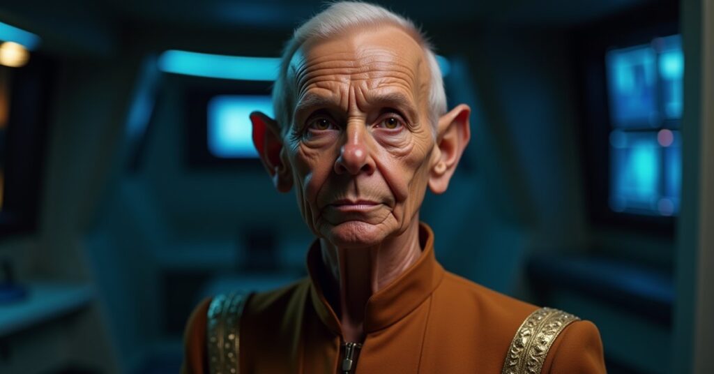 Cath, a Ferengi Command officer in Star Trek Fleet Command, in officer card art style.
