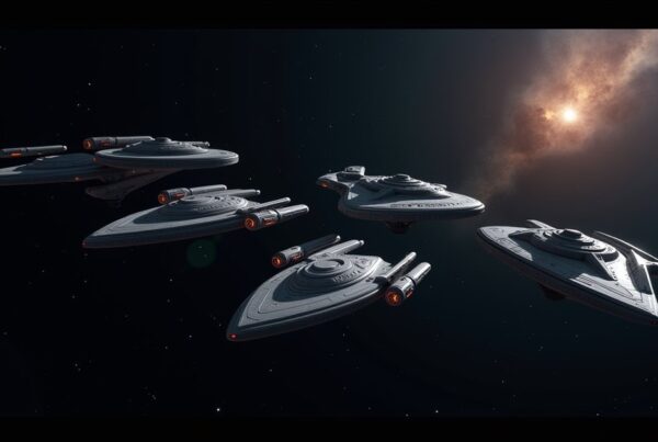 Star Trek Fleet Command Dominion ships in deep space
