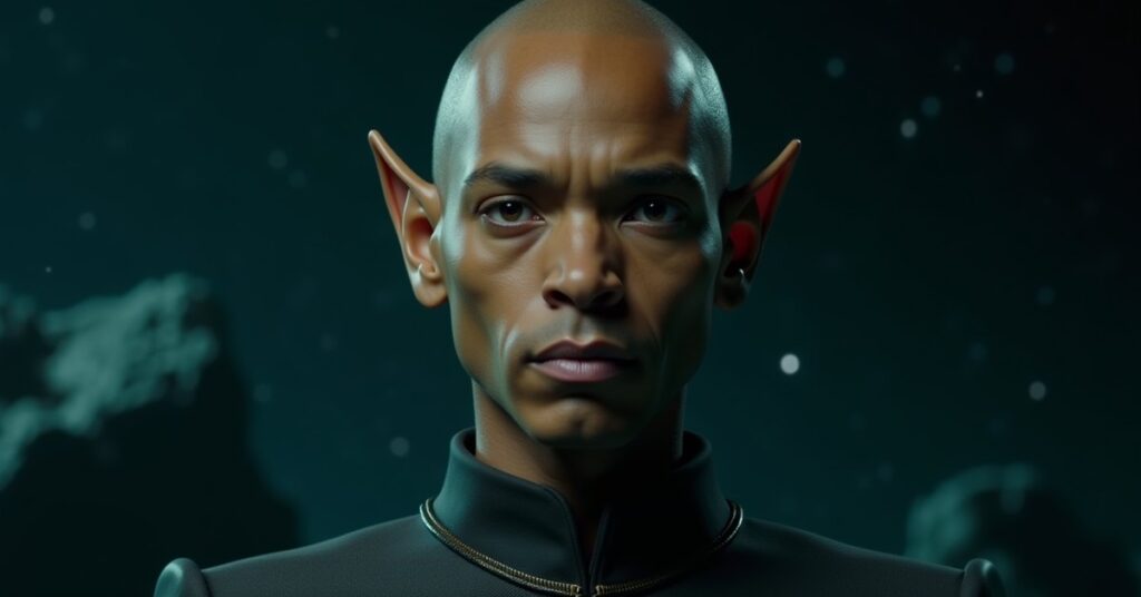 Fess, the Ferengi engineering officer from Star Trek Fleet Command, shown as an officer card portrait.