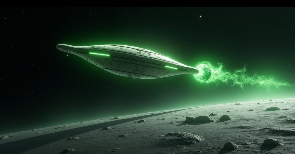 Genesis Device Chaos Tech artifact glowing above a barren planet, Star Trek Fleet Command key art