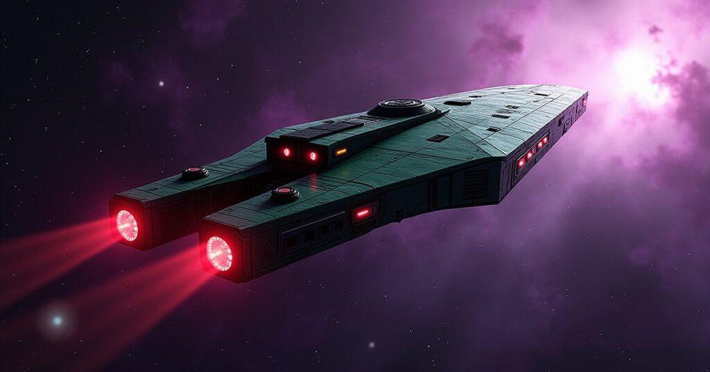 Klingon House Sov Pioneer Explorer hostile ship from Star Trek Fleet Command in deep space