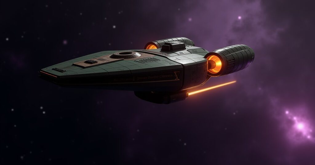 I.K.S. Ak'Voh, a Grade 7 Rare Klingon Explorer, cloaked in deep space near an isolytic anomaly