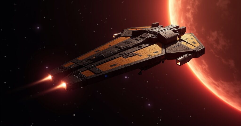 Imperial Starfleet Exterminator, a Mirror Universe Interceptor warship, in Star Trek Fleet Command