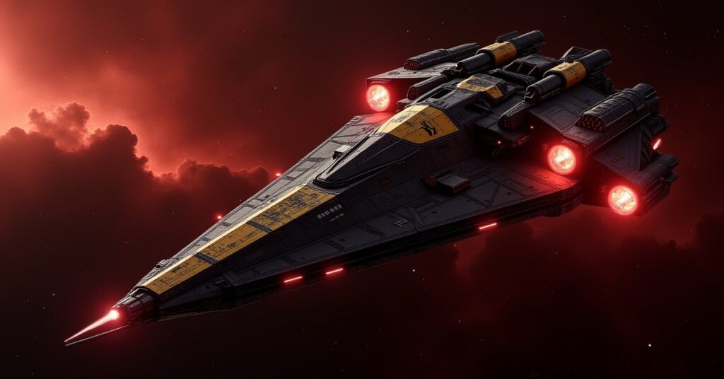 Imperial Starfleet Ω-Warship battleship hostile from the Mirror Universe in Star Trek Fleet Command