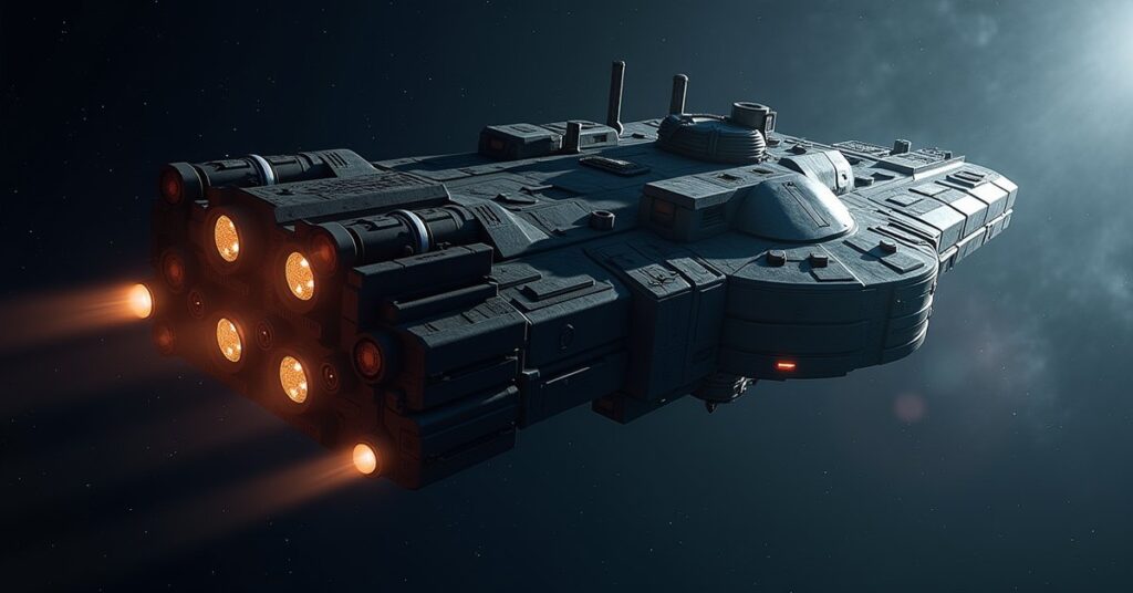 Independent Solo Outpost, an armored Neutral deep-space station bristling with weapon batteries against a dark starfield.