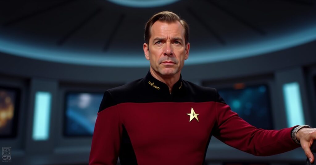 Jason Nesmith Epic Command officer card from Star Trek Fleet Command, Galaxy Quest synergy group