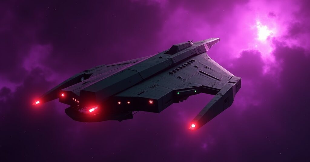 Klingon Advance Recon hostile warship from Star Trek Fleet Command in deep space