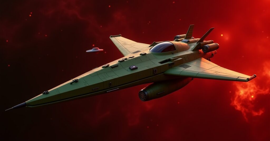 Klingon Fighter interceptor hostile patrolling Klingon space in Star Trek Fleet Command