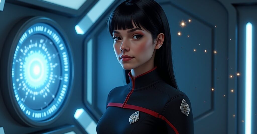 Laliari, the Thermian engineer from Galaxy Quest, in Star Trek Fleet Command character art.