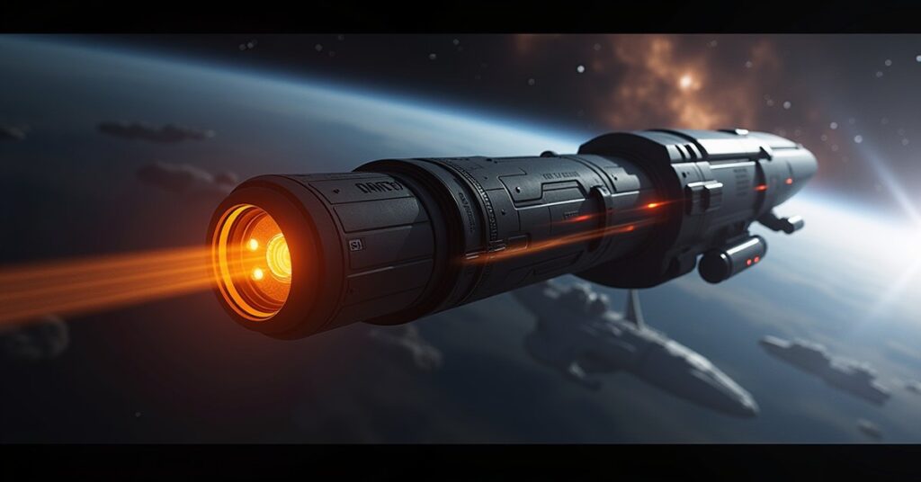 Mark VI Photon Torpedo Chaos Tech artifact from Star Trek Fleet Command, mounted on the U.S.S. Reliant