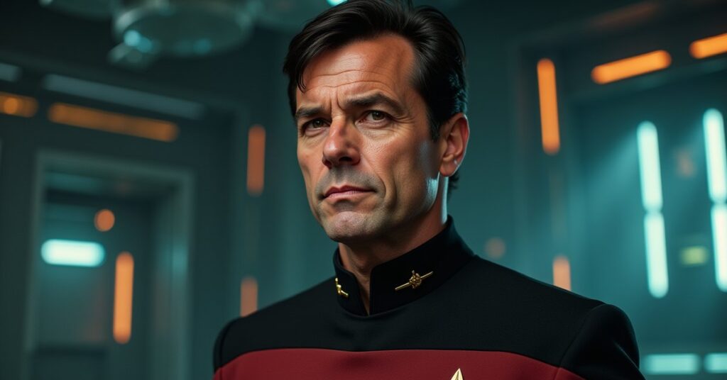 Miles O'Brien officer card art for Star Trek Fleet Command, a Deep Space Nine engineering officer in uniform.