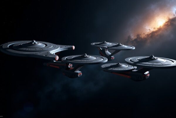 Star Trek Fleet Command Mirror Universe ships in deep space