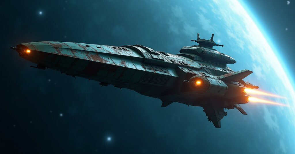 Nausicaan Marauder Explorer-class raider ship in Star Trek Fleet Command key art