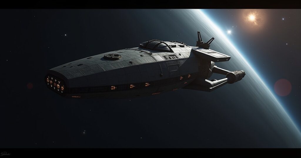 Osaarian Pariah Explorer-class raider ship from Star Trek Fleet Command in a neutral star system