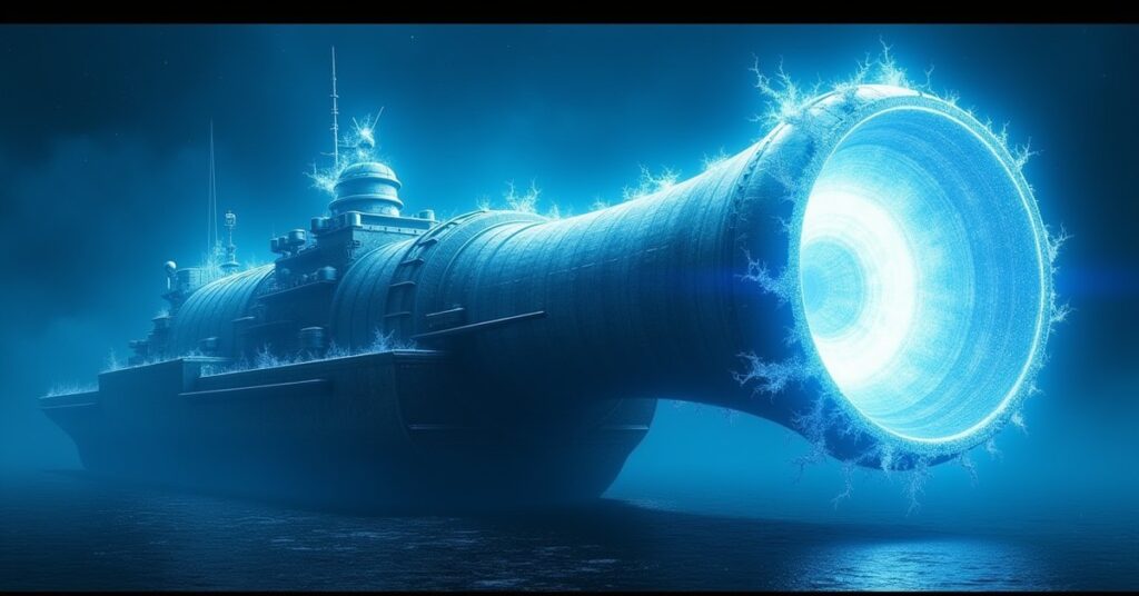 Q Cannon Chaos Tech artifact glowing over a starship in a Star Trek Fleet Command PvP battle