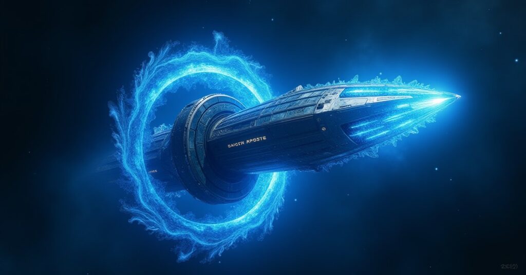 Quantum Slipstream Drive artifact glowing aboard a Star Trek Fleet Command starship engine bay