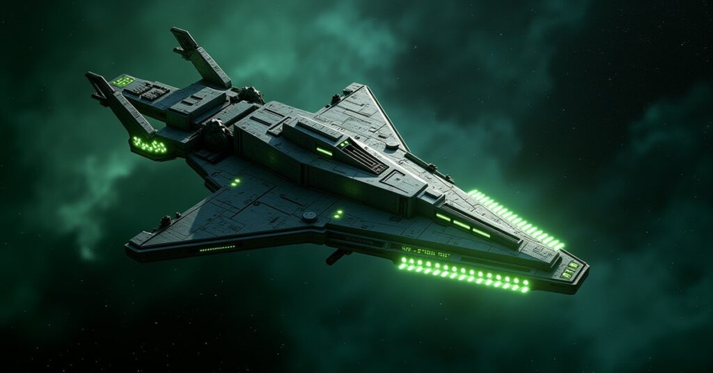 Quantum Tesseract 4 Origin Sector solo armada station firing isolytic weapons in deep space, STFC key-art style