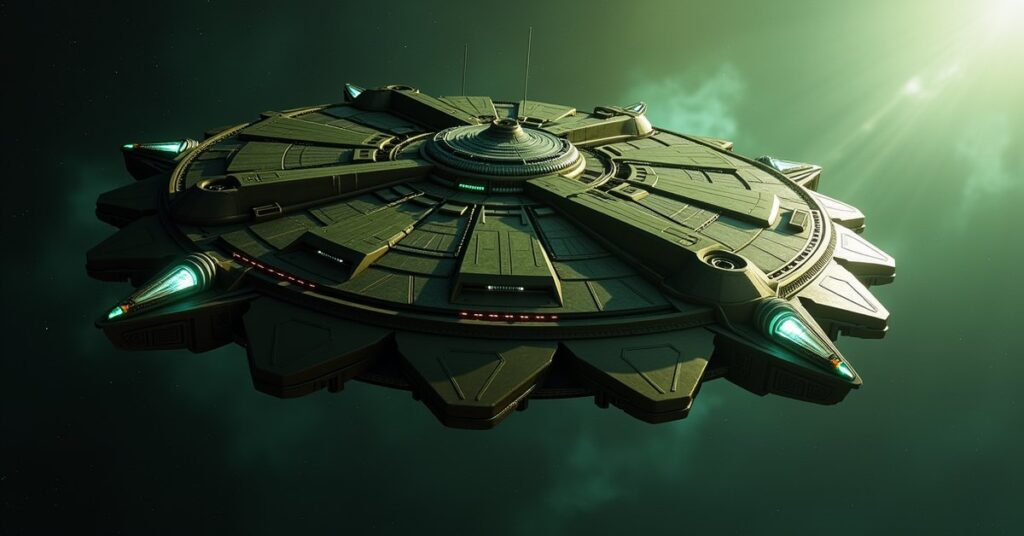 The Rare Xindi Final Weapon, a stationary Xindi armada superweapon platform bristling with cannons in deep Xindi space.