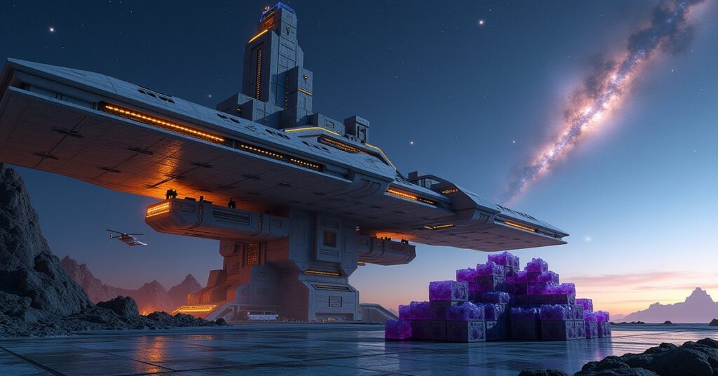 Star Trek Fleet Command base with the R&D Department under upgrade and dilithium cargo on deck