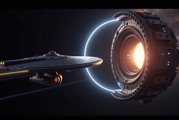 STFC Research Guide in Star Trek Fleet Command: a research vessel and orbital laboratory in deep space.