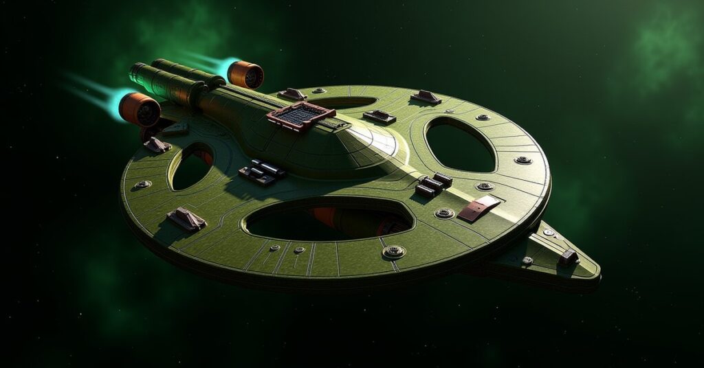 A fortified Romulan Garrison station armada bristling with disruptor batteries, holding position in deep Romulan space.