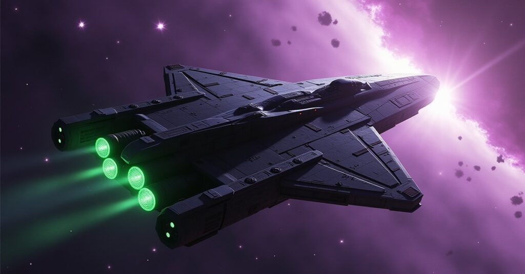 Romulan Republic Ω-Dreadnought battleship hostile from Star Trek Fleet Command in Mirror Universe space