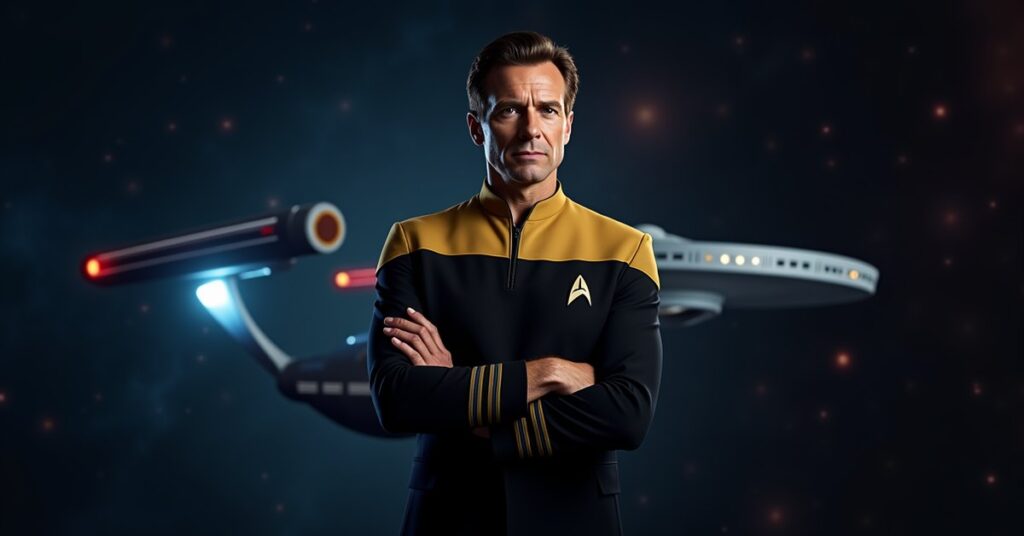 SNW Christopher Pike epic Command officer card art for Star Trek Fleet Command