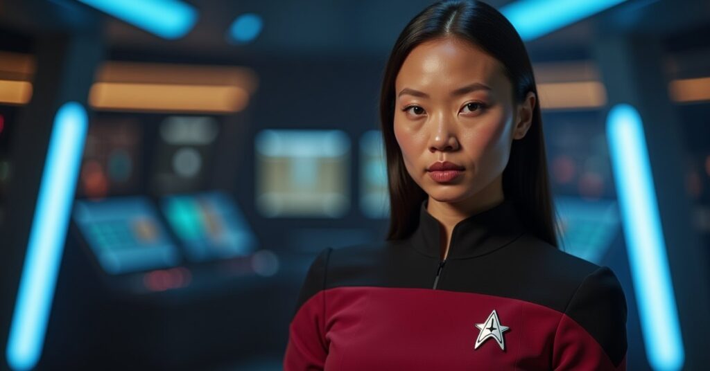 SNW Una Chin-Riley epic officer card art for Star Trek Fleet Command