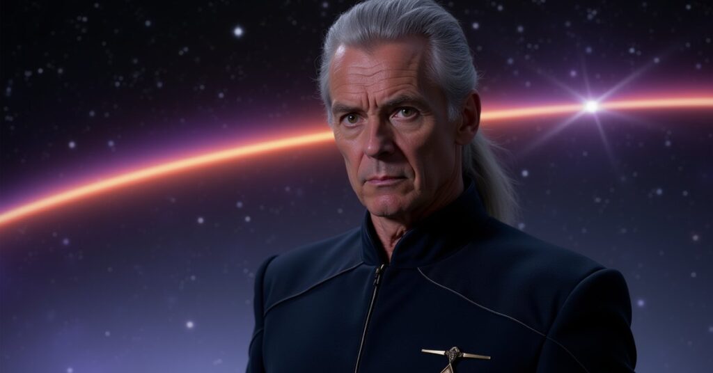 Soran from Star Trek Generations in his STFC officer card art