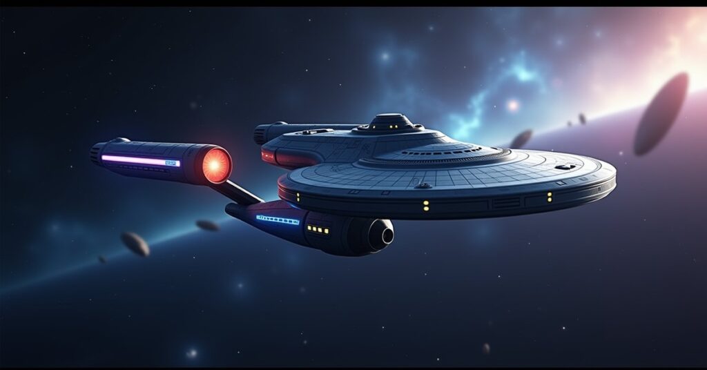 Starfleet Guard Federation battleship hostile, Star Trek Fleet Command key art