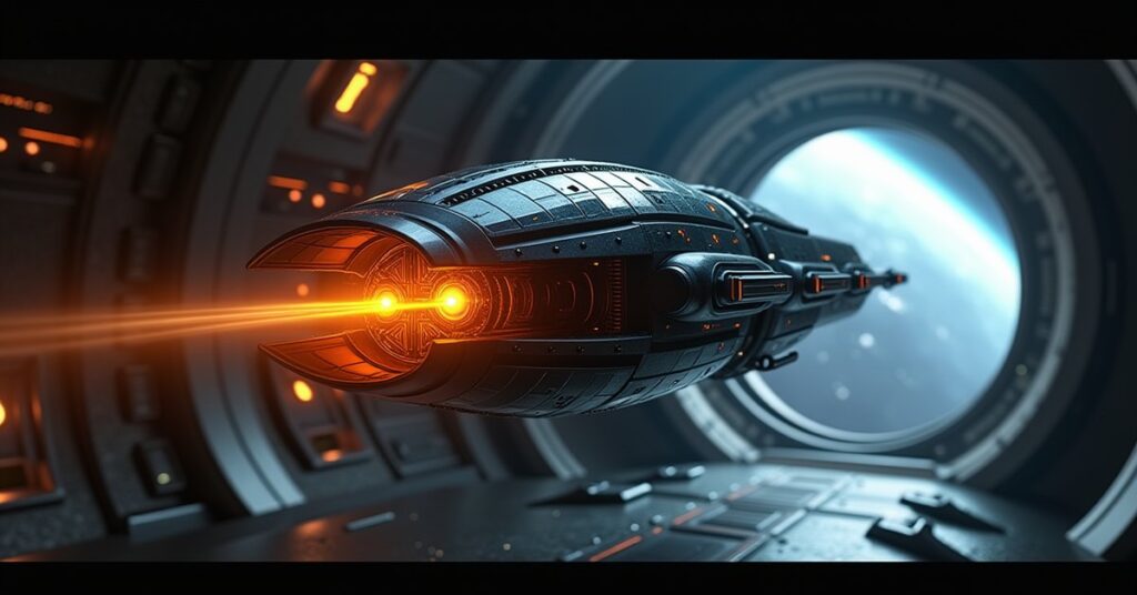 Tan Ru Chaos Tech artifact glowing aboard a Star Trek Fleet Command starship in deep space