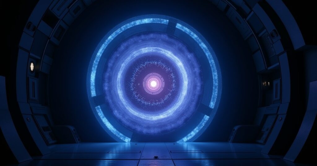 Temporal Conduit Chaos Tech artifact glowing aboard a starship in Star Trek Fleet Command
