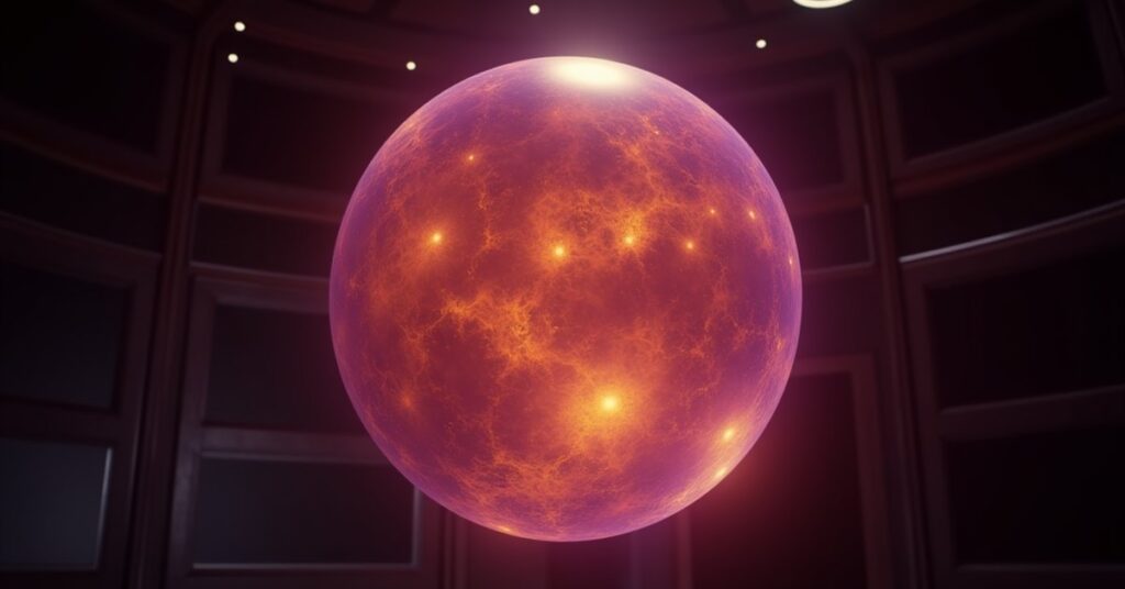Thought Maker Chaos Tech sphere glowing on a Star Trek Fleet Command starship bridge