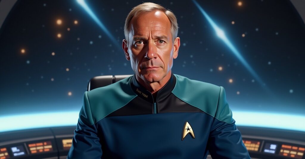 Tom Paris, USS Voyager helmsman, shown as a Star Trek Fleet Command officer card portrait.
