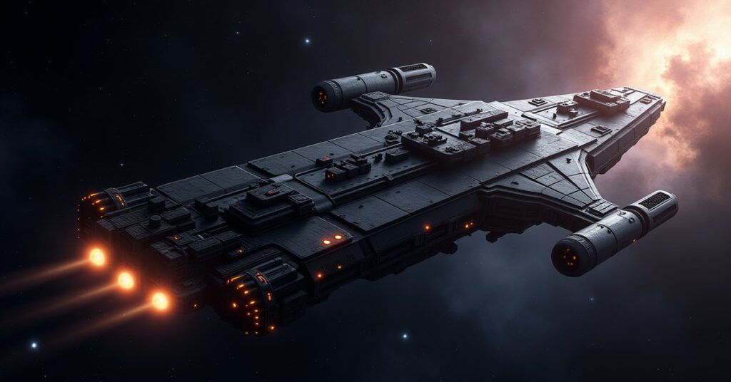 Treasury in Star Trek Fleet Command: the station module seen from close orbit.