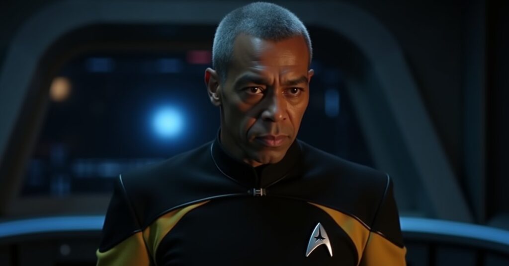 Tuvok, the Vulcan security officer from Star Trek Voyager, as a rare Science officer card in Star Trek Fleet Command.
