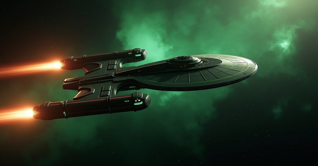 U.S.S. Stargazer, a Federation grade 7 Battleship with Borg-derived tech, in Star Trek Fleet Command