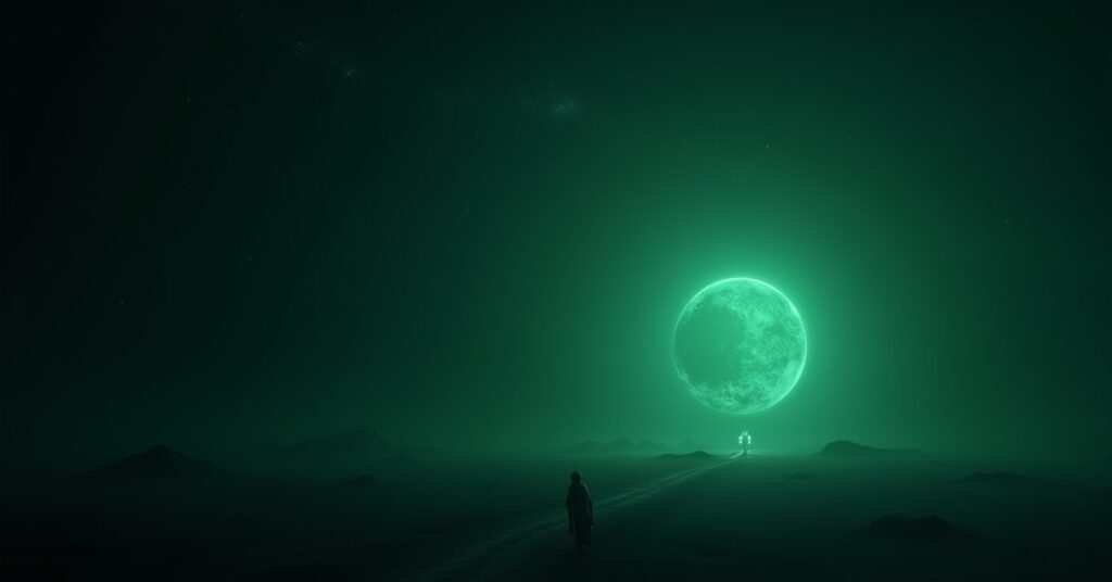 A lone starship following a strange signal toward a distant planet in the Niawillen system