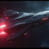A glitching rogue AI ship being trapped near a Klingon research station in Star Trek Fleet Command