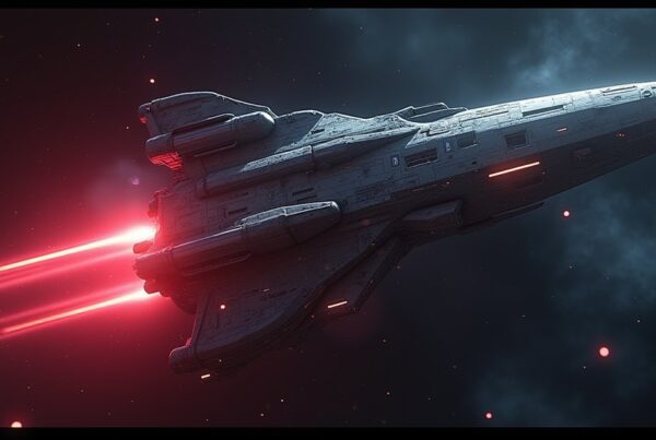 A glitching rogue AI ship being trapped near a Klingon research station in Star Trek Fleet Command
