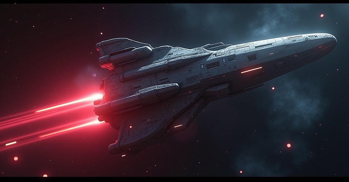 A glitching rogue AI ship being trapped near a Klingon research station in Star Trek Fleet Command