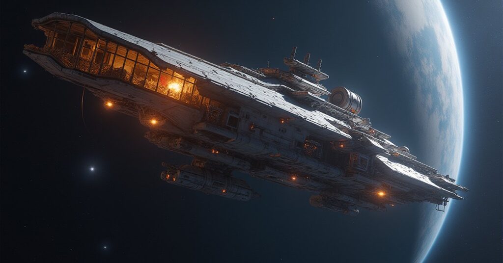 Work drones build a new ship-design studio module on an orbital starbase in Star Trek Fleet Command