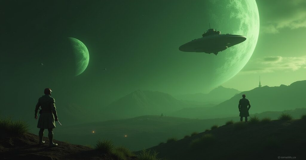 Romulan ships survey a quiet system with a farming colony as a Surgewalker ship approaches in Star Trek Fleet Command